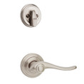 Kwikset Avalon Lever LH Left Hand Interior Single Cylinder Handleset Trim, Round Rose, Satin Nickel