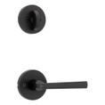 Kwikset Montreal Lever With Round Rose Interior Single Cylinder Handleset Trim, Matte Black