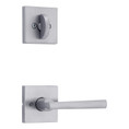 Kwikset Montreal Lever With Square Rose Interior Single Cylinder Handleset Trim, Satin Chrome