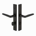 Emtek 15A1 Multi Point Lock Trim (Door Config 5) - Brass Plates, Modern Style (1.5" x 11") - Flat Black