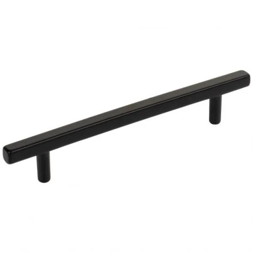 Hardware Resources 845-128 Pull Jeffery Alexander Dominique Collection, mm (5-1/16") Cc, 3/8" Width At Center, 1-3/16" Projection, 13/16" Hand Space, 5/16" Foot Width, 5/16" Foot Length, Matte Black