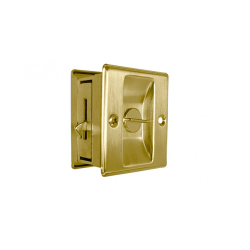 Cal-Royal Privacy Sliding Door Lock Function, Bright Polished Brass