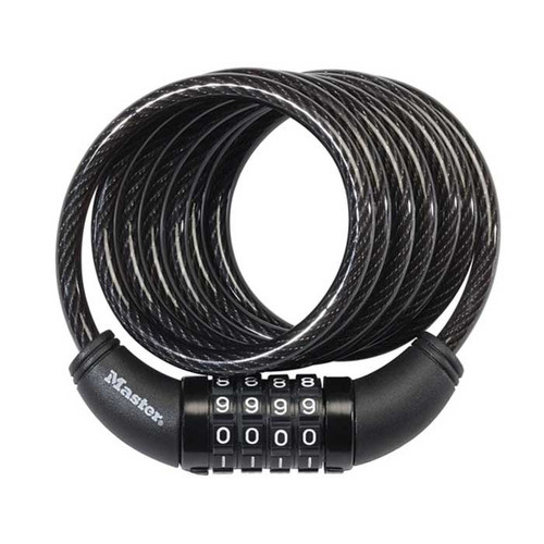 Master Lock Combination Cable Lock, 4 Dial Number, Set Your Own, 6' (1.8M) Long, 5/16" (8mm) Diameter