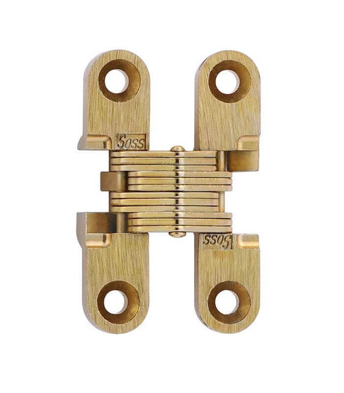 Soss Model 101C Invisible Hinge For 1/2" To 5/8" Thick Wood Or Metal Applications, Satin Brass