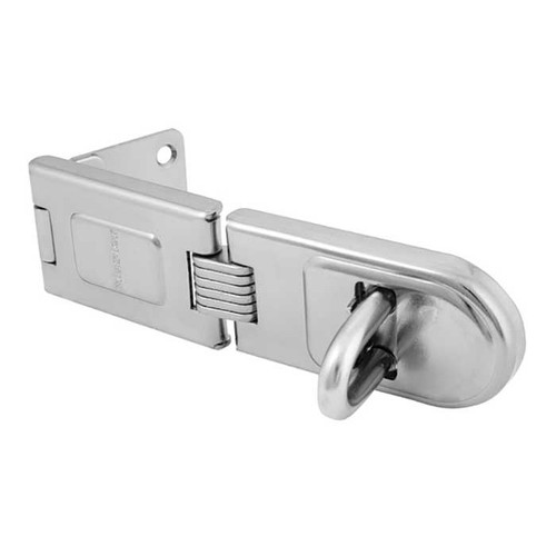 Master Lock Single Hinged Hasp 6-1/4" (16cm) Long Zinc Plated Hardened Steel Hinge
