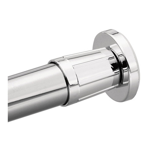 Moen Donner Straight Shower Curtain Rod, Aluminum 1” Diameter X 5' Length With Chrome-Plated Adjustable Flanges, Brushed Nickel