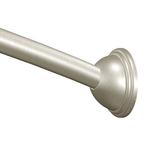 Moen Adjustable Curved Shower Rod, Round Flange, Brushed Nickel