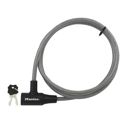 Master Lock Integrated Cable Lock, Keyed Different, 6' (1.8M) Long, 3/8" (10mm) Diameter