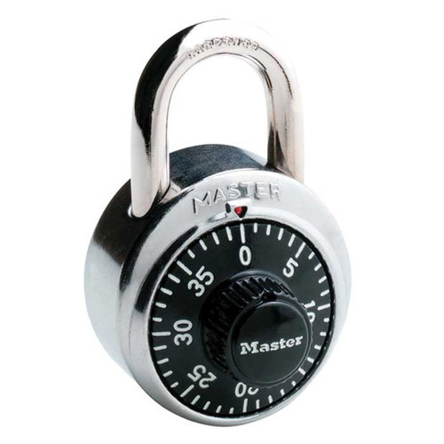 Master Lock Combination Dial Padlock, Black, Body Width: 1-7/8" (48Mm), Shackle Length: 3/4" (19Mm), Shackle Width: 13/16" (21Mm), Shackle Diameter: 9/32" (7Mm) Master Lock Combination Dial Padlock, Black, Body Width: 1-7/8" (48Mm), Shackle Length: 3/4" (19Mm), Shackle Width: 13/16" (21Mm), Shackle Diameter: 9/32" (7Mm)