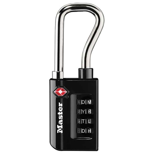Master Lock Tsa-Accepted Luggage Lock With Flexible Shackle, 4 Dial Word Combination, Body Width: 1-3/8" (36Mm), Shackle Length: 1-1/2" (38Mm), Shackle Width: 1-1/16" (27Mm), Shackle Diameter: 1/8" (3Mm), 4 Pieces Per Pack Master Lock Tsa-Accepted Luggage Lock With Flexible Shackle, 4 Dial Word Combination, Body Width: 1-3/8" (36Mm), Shackle Length: 1-1/2" (38Mm), Shackle Width: 1-1/16" (27Mm), Shackle Diameter: 1/8" (3Mm), 4 Pieces Per Pack