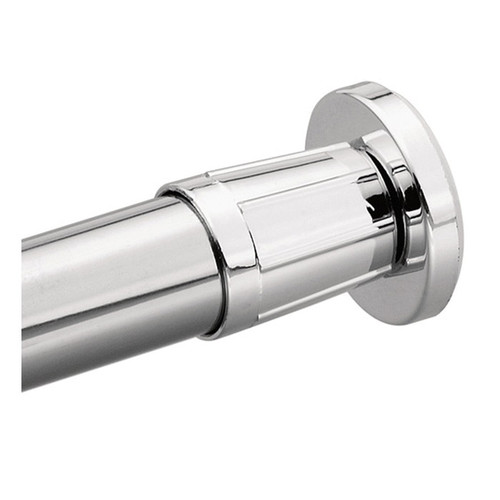 Moen Donner Shower Curtain Rod Flange Poly Adjustable, -Plated, Polished Chrome