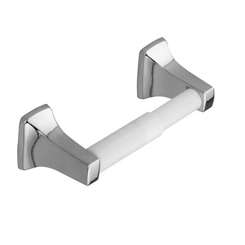Moen Contemporary Paper Holder Spring Loaded, White Roller, Polished Chrome