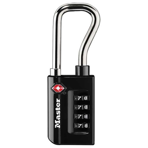 Master Lock Tsa-Accepted Luggage Lock With Extended Reach Cable, 3 Dial Combination, Body Width: 1-5/16" (35Mm), Shackle Length: 1-7/8" (48Mm), Shackle Width: 7/8" (22Mm), Shackle Diameter: 1/4" (6Mm), 4 Pieces Per Pack