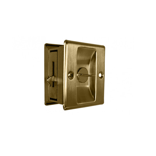 Cal-Royal Privacy Sliding Door Lock Function, Satin Brass Blackened