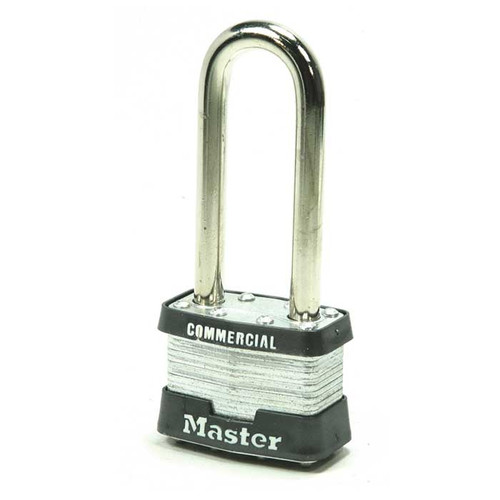 Master Lock Laminated Steel Padlock, Rekeyable, 5-Pin Tumbler, Zero Bitted, Body Width: 1-3/4" (44mm), Shackle Length: 2-1/2" (64mm), Shackle Width: 3/4" (19mm), Shackle Diameter: 5/16" (8mm)