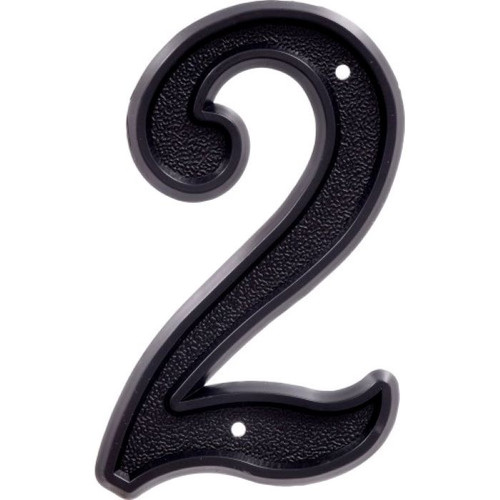 Hillman House Number-2 Hillman 5-1/" Plastic -, Matte Black