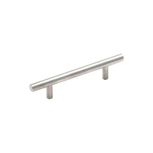 Amerock Bar Pull, Cabinet Pull, Steel, 3-3/4" (96 mm) Ctc In Steel, Satin Stainless