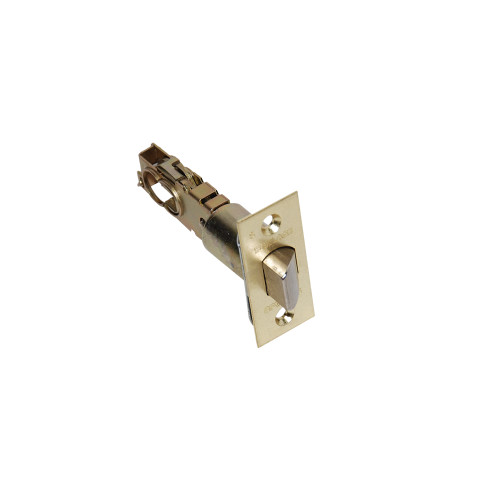 Schlage Residential F Series Spring Latch Adjustable, 2-3/8" Or 2-3/4" Backset, 1" X 2-1/4" Square Corner Aceplate, Bright Polished Brass