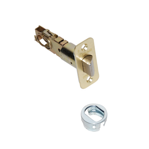 Schlage Residential F Series Dual Option Spring Latch, Adjustable Backset, 1" X 2-1/4" Ront With Round Corner Or Drive-In, Aged Bronze