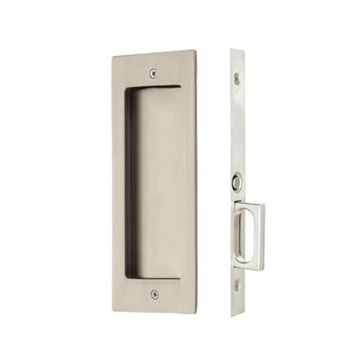 Emtek Modern Rectangular Pocket Door Mortise Lock Passage, 2-7/8" X 7-1/4", For 1-3/8" Thickness, Satin Nickel