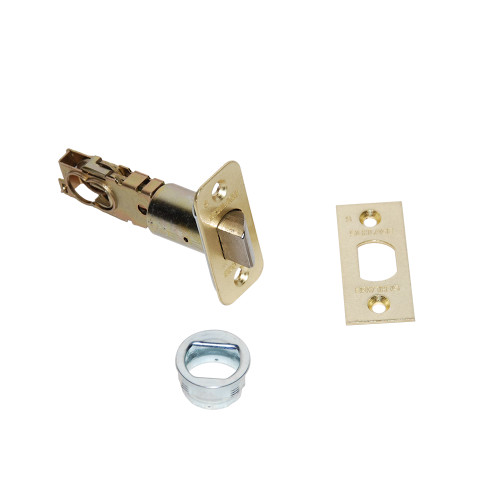 Schlage Residential F Series Triple Option Spring Latch 1” X 2 1/4” Es, Round Corner + Square Corner + Drive-In, Satin Nickel