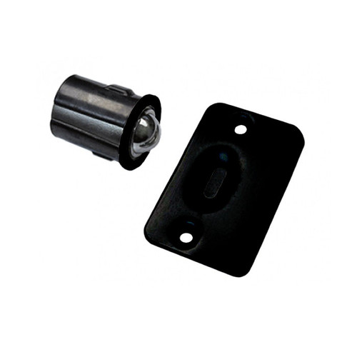 Cal-Royal Drive-In Ball Catch Adjustable With Full Lip Strike, 1-3/8" X 2-1/4" Round Corner Strike, Black