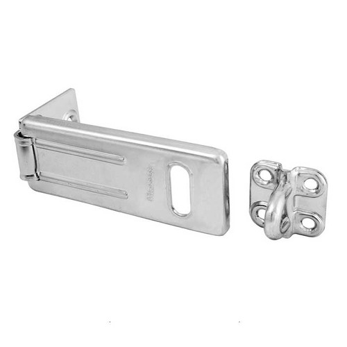 Master Lock Standard Hasp 3-1/2" (89mm) Long Zinc Plated Hardened Steel With Hardened Steel Locking Eye