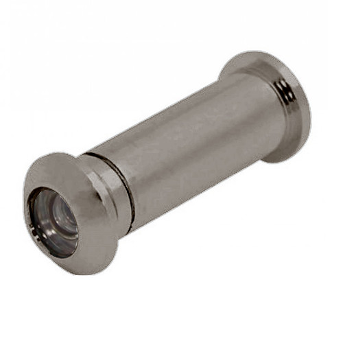 Cal-Royal Brass Door Viewer 160°, 1/2" Bore, Plastic Lens, For 1-3/8" To 2" Thick S, Satin Nickel