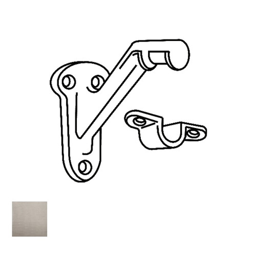 Cal-Royal Hand Rail Bracket Heavy Duty Cast Aluminum, 3-1/4" Height, 1-7/16" Width, 3-1/4" Projection, Satin Nickel