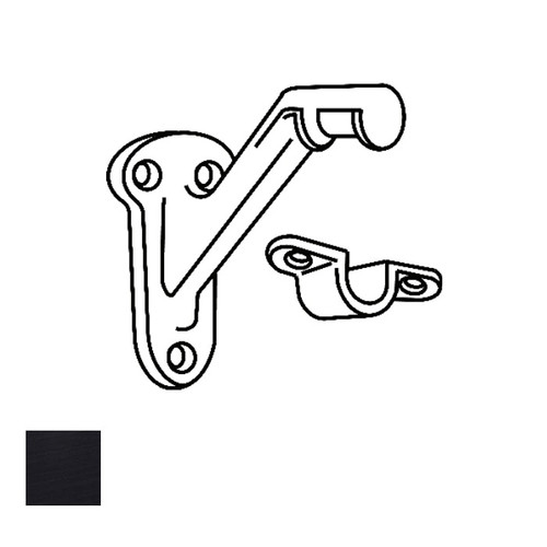 Cal-Royal Hand Rail Bracket Heavy Duty Cast Aluminum, 3-1/4" Height, 1-7/16" Width, 3-1/4" Projection, Black