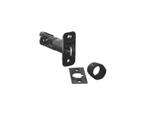 Schlage Residential F Series Triple Option Dead Latch 1" X 2 1/4" Es, Round Corner + Square Corner + Drive-In, Satin Nickel