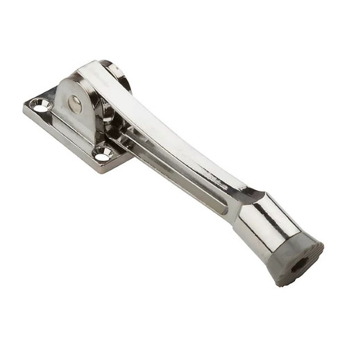 National Hardware Kickdown Door Stop, Ribbed Rubber Foot For Positive Holding, 5", Visual Pack, V239, Bright Polished Chrome National Hardware Kickdown Door Stop, Ribbed Rubber Foot For Positive Holding, 5", Visual Pack, V239, Bright Polished Chrome