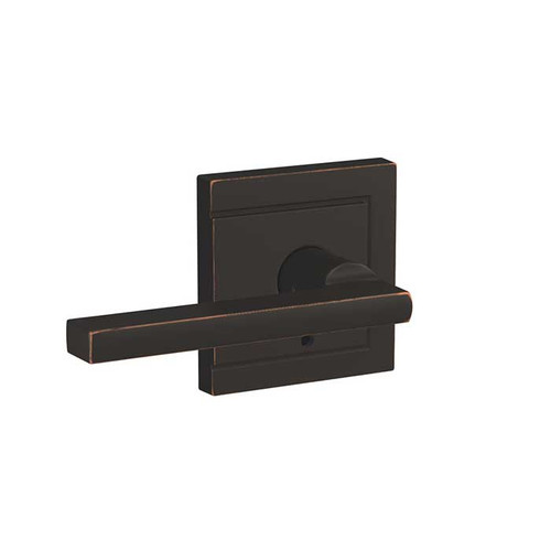 Schlage Residential Fc21 Custom Combined Passage-Privacy Lever Set And, Latitude, Upland Decorative Trim, Aged Bronze