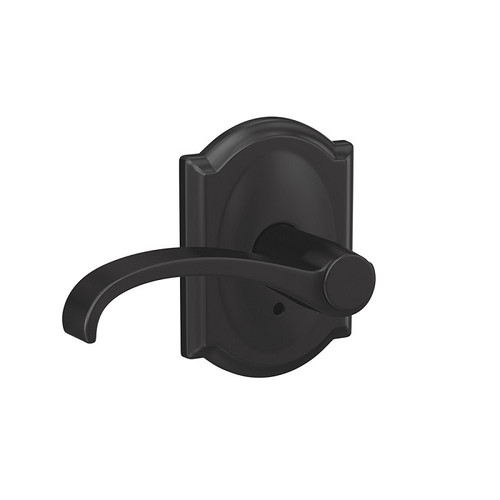 Schlage Residential Fc21 Custom Combined Passage-Privacy Lever Set And, Whitney, Camelot Decorative Trim, Matte Black