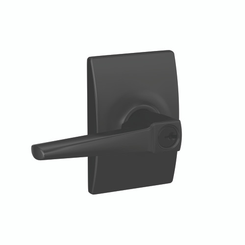 Schlage Residential F51A Eller Keyed Entry Lever Lock With Century Trim Function, Decorative, Matte Black