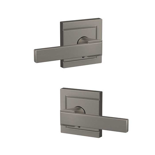 Schlage Residential Fc172 Custom Non-Turning Lever Set Double Dummy (Pair), Northbrook, Upland Decorative Trim, Satin Nickel