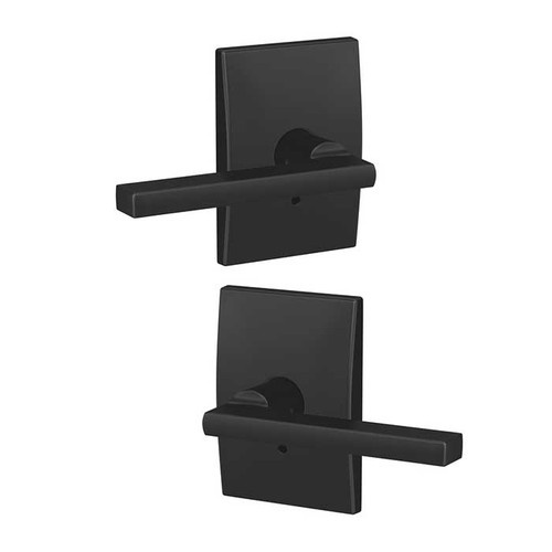 Schlage Residential Fc172 Custom Non-Turning Lever Set Double Dummy (Pair), Latitude, Century Decorative Trim, Matte Black