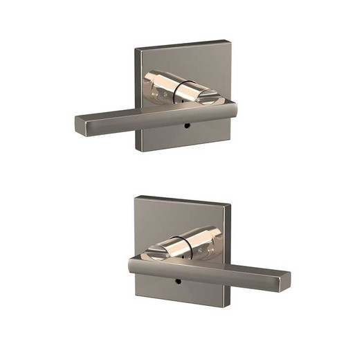 Schlage Residential Fc172 Custom Non-Turning Lever Set Double Dummy (Pair), Latitude, Collins Decorative Trim, Bright Polished Nickel