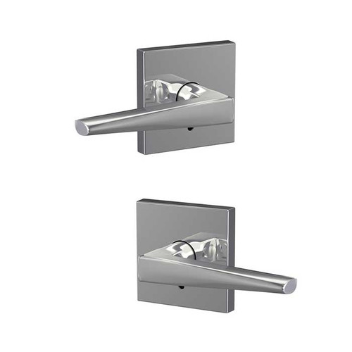 Schlage Residential Fc172 Custom Non-Turning Lever Set Double Dummy (Pair), Eller, Collins Decorative Trim, Bright Polished Chrome