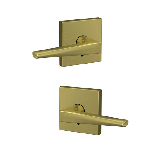Schlage Residential Fc172 Custom Non-Turning Lever Set Double Dummy (Pair), Eller, Collins Decorative Trim, Satin Brass