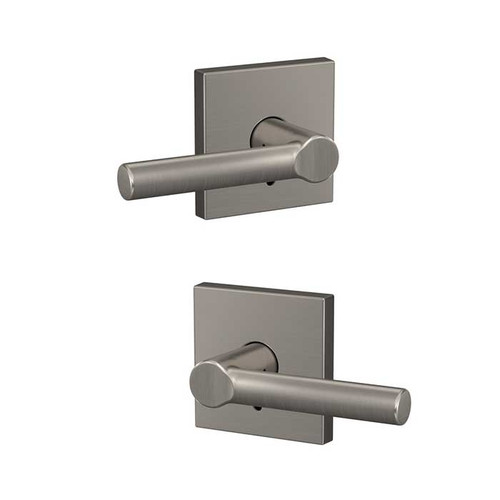 Schlage Residential Fc172 Custom Non-Turning Lever Set Double Dummy (Pair), Broadway, Collins Decorative Trim, Satin Nickel