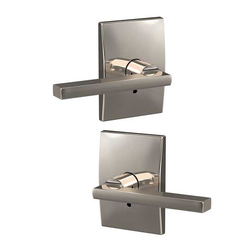 Schlage Residential Fc172 Custom Non-Turning Lever Set Double Dummy (Pair), Latitude, Century Decorative Trim, Bright Polished Nickel