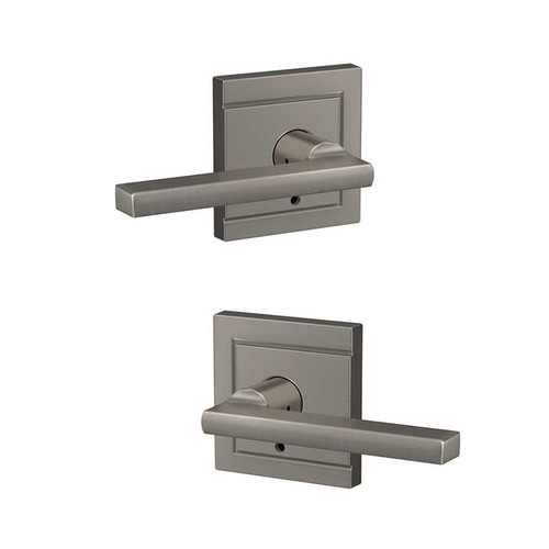 Schlage Residential Fc172 Custom Non-Turning Lever Set Double Dummy (Pair), Latitude, Upland Decorative Trim, Satin Nickel