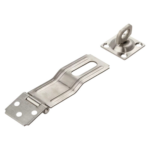 National Hardware Safety Hasp, 4-1/2", Steel, Visual Pack, Catalog #V39, Satin Stainless