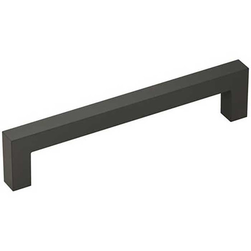 Amerock Monument Cabinet Pull In Matte Black 5-7/16" Length 128mm Ctc, Flat Black
