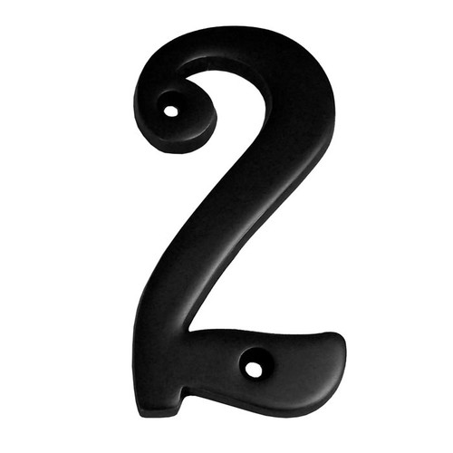 Better Home Products 4" Solid Brass House Number #2, Matte Black