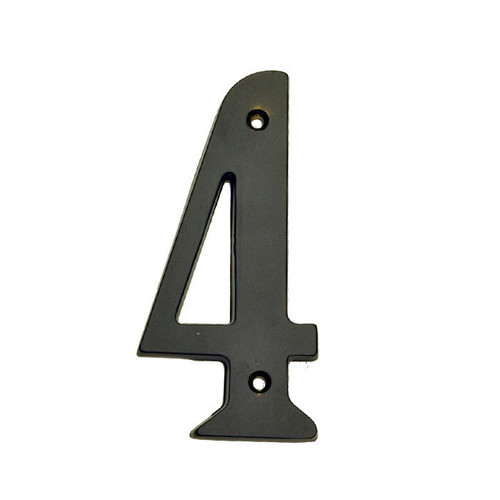 Better Home Products 4" Solid Brass House Number #4, Matte Black