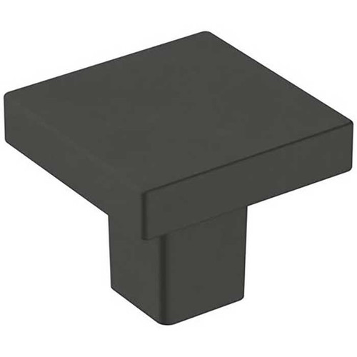 Amerock Monument Square Cabinet Knob 1-3/16" (30mm), Flat Black