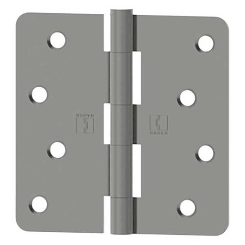 Hager Full Mortise Residential Hinge 1/4" Radius Corner Plain Bearing 4" X 4", Satin Stainless Steel