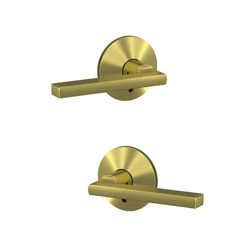 Schlage Residential Fc172 Custom Non-Turning Lever Set Double Dummy (Pair), Latitude, Kinsler Decorative Trim, Satin Brass